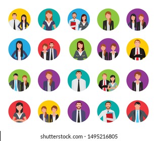 bundle of business people group vector illustration design