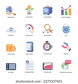 Bundle of Business Planning Flat Icons 

