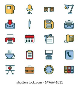 bundle of business set icons vector illustration design