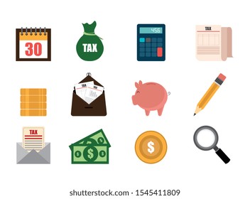 bundle of business set icons vector illustration design