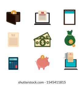 bundle of business set icons vector illustration design