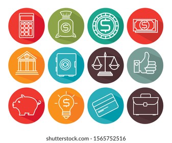 bundle of business set icons vector illustration design
