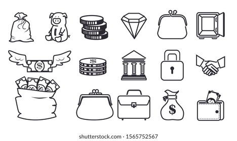 bundle of business set icons vector illustration design