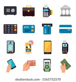 bundle of business set icons vector illustration design