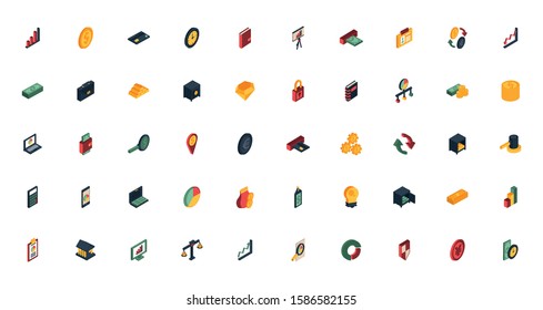 bundle of business set icons vector illustration design