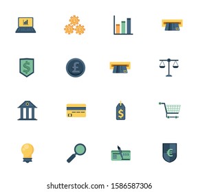 bundle of business set icons vector illustration design