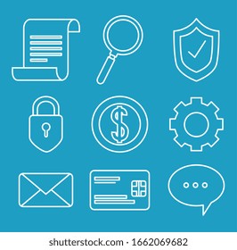 bundle of business set icons vector illustration design