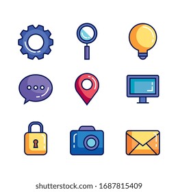 bundle of business set icons vector illustration design