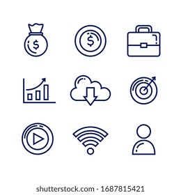 bundle of business set icons vector illustration design