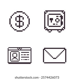 bundle business set pixel art 