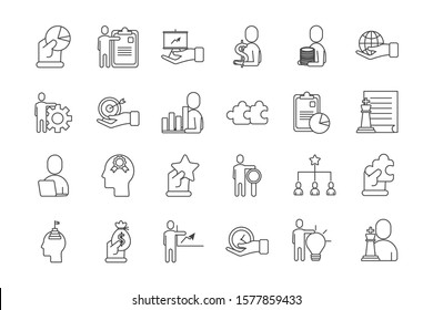bundle of business success icons vector illustration design