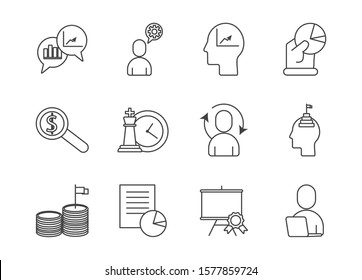 bundle of business success icons vector illustration design