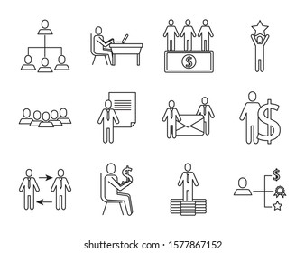 bundle of business success icons vector illustration design