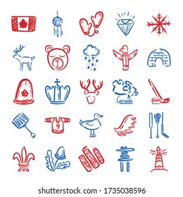 bundle of canadian set icons vector illustration design