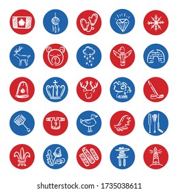 conjunto de iconos de conjunto canadiense diseño de ilustración vectorial