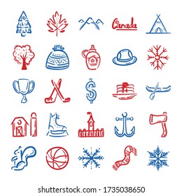 bundle of canadian set icons vector illustration design