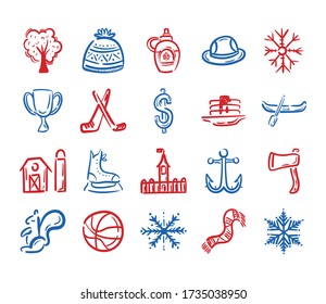 bundle of canadian set icons vector illustration design