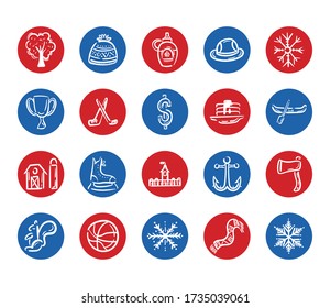 bundle of canadian set icons vector illustration design