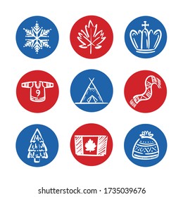 bundle of canadian set icons vector illustration design