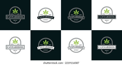 bundle cannabis, extract oil cannabis logo design retro style
