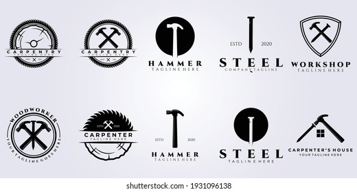 Paket-Tischlerwerkstatt Logo Vektorgrafik-Design