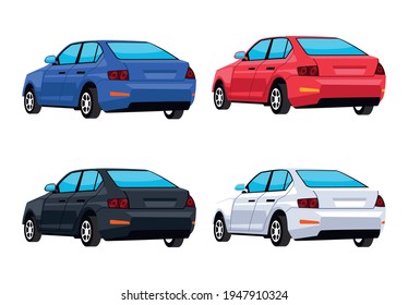 bundle cars vehicles back icons