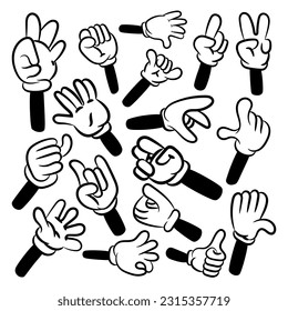 Línea del doodle de la mano de la caricatura del paquete, estilo del doodle del icono delgado, ilustración del vector