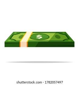 Bundle of cash money vector isolated illustration