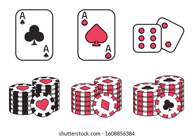 bundle of casino set icons vector illustration design