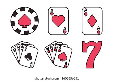 bundle of casino set icons vector illustration design