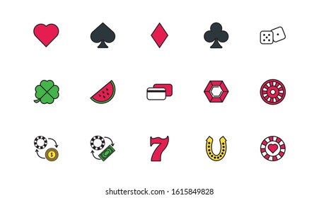bundle of casino set icons vector illustration design