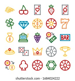 bundle of casino set icons vector illustration design