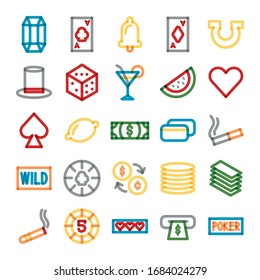 bundle of casino set icons vector illustration design
