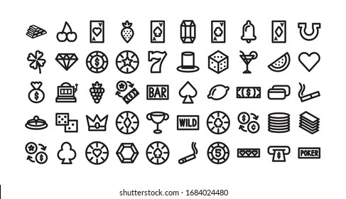 Bundle Casino Set Icons Vektorillustration Illustration Design