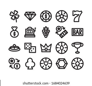 bundle of casino set icons vector illustration design