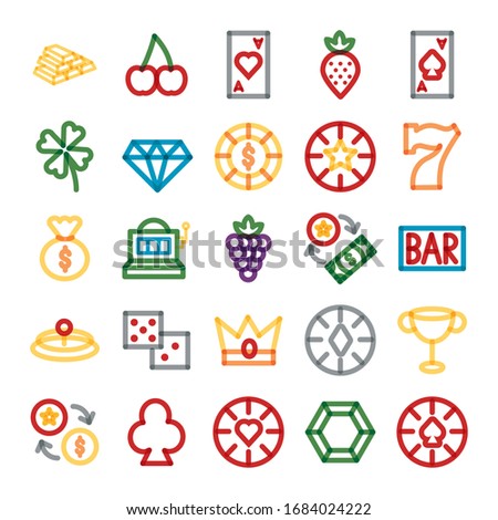 bundle of casino set icons vector illustration design