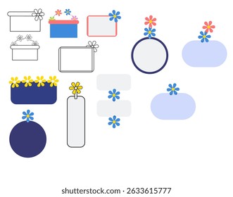 bundle of chalkboards in several colors with flower hanging decorations