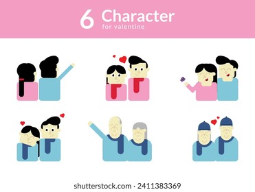 Bundle character for Valentine. Perfect for social media post, banner, or anything about Valentine's Day.
