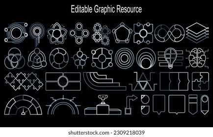 Bundle of charts, diagrams, schemes, graphs, plots of various types. Statistical data and financial information visualization. Modern vector illustration for business presentation, demographic report.