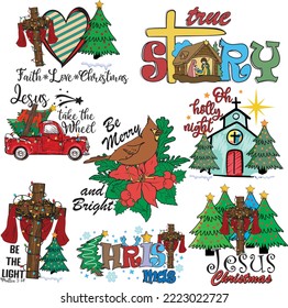 Bundle Christian For Christmas Print Template