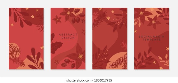 Paket mit Weihnachten- und Glückwunschgeschichten zum Neujahr.Holiday-Werbekonzepte.Moderne Vektorgrafiken.Xmas trendige Design für Social Media-Marketing, digitale Post, Drucke, Banner.