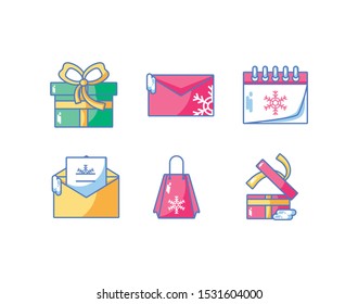 bundle of christmas with icons set vector illustration design
