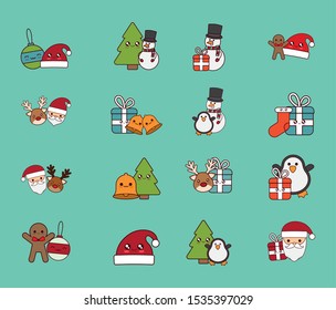 bundle of christmas with icons set vector illustration design