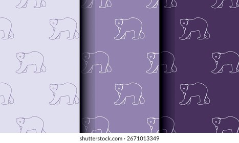 Pacote de Natal padrões de vetor sem emenda com ícones de feriado. Três paletas de cores perfeitas para quebra automática, convites e projetos sazonais.