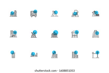 bundle of cities set icons vector illustration design