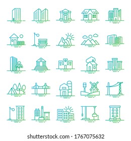 bundle of city set icons vector illustration design