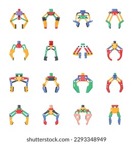 Bundle of Claw Technology Flat Vectors 

