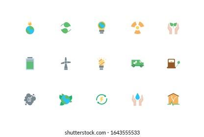 conjunto de iconos planos del cambio climático diseño vectorial