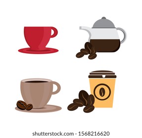 bundle coffee of set icons vector illustration design