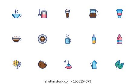 bundle of coffee set icons vector illustration design